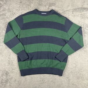 Brandy Melville Women Green Striped Knit Sweater One Size Long Sleeve Oversized